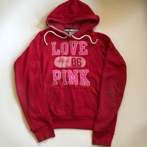PINK Victoria's Secret Tops - Victoria’s Secret Love PINK Hoodie Sweatshirt